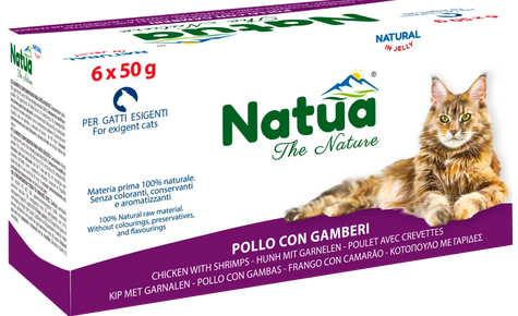 Natua Natural in jelly cat 2x (6x50g Poulet et Crevettes)