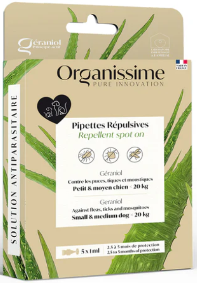 ORGANISSIME ANTIPARASITAIRE PIPETTE CHIEN S-M